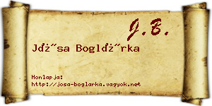 Jósa Boglárka névjegykártya